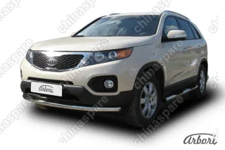 AFZDAKS1004 Защита переднего бампера d57 радиусная Arbori нерж. сталь для Kia SORENTO 2010-2012