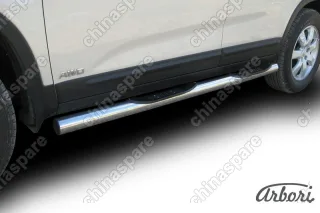 AFZDAKS1006 Защита порогов d76 с проступями Arbori нерж. сталь для Kia SORENTO 2010-2012