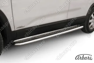 AFZDAKS1009 Защита порогов d42 с листом Arbori нерж. сталь для Kia SORENTO 2010-2012