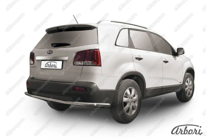 AFZDAKS1011 Защита заднего бампера  d57 длинная Arbori нерж. сталь для Kia SORENTO 2010-2012