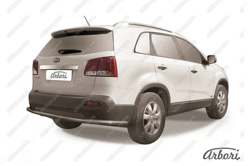 AFZDAKS1011B Защита заднего бампера  d57 длинная Arbori черн. для Kia SORENTO 2010-2012