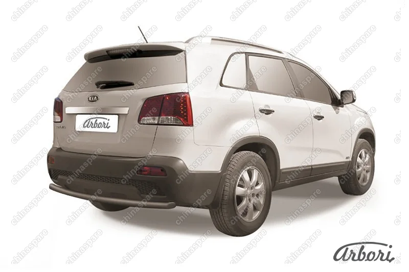 AFZDAKS1013B Защита заднего бампера  d57 радиусная Arbori черн. для Kia SORENTO 2010-2012