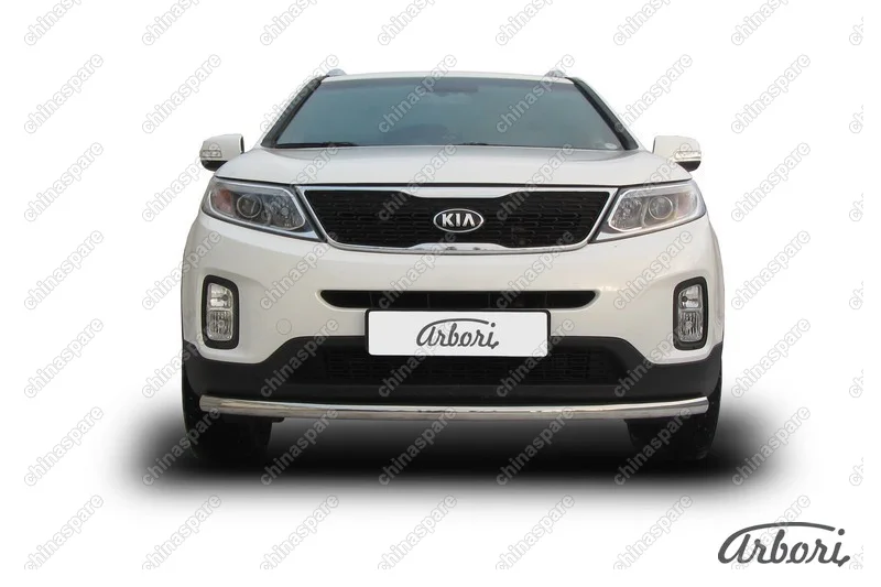 AFZDAKS1304 Защита переднего бампера d57 радиусная Arbori нерж. сталь для KIA Sorento 2013-нв