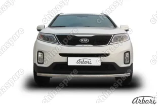 AFZDAKS1304 Защита переднего бампера d57 радиусная Arbori нерж. сталь для KIA Sorento 2013-нв