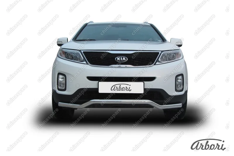 AFZDAKS1305 Защита переднего бампера d57 "волна" Arbori нерж. сталь для KIA Sorento 2013-нв