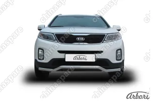 AFZDAKS1305 Защита переднего бампера d57 "волна" Arbori нерж. сталь для KIA Sorento 2013-нв