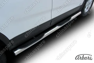 AFZDAKS1306 Защита порогов d76 с проступями Arbori нерж. сталь для KIA Sorento 2013-нв