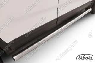 AFZDAKS1307 Защита порогов d76 труба Arbori нерж. сталь для KIA Sorento 2013-нв