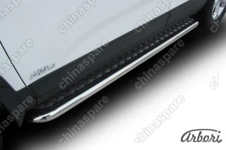 AFZDAKS1308 Защита порогов d57 с листом усиленная Arbori нерж. сталь для KIA Sorento 2013-нв