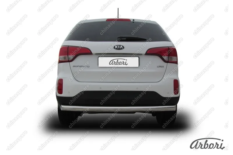 AFZDAKS1309 Защита заднего бампера d76 радиусная Arbori нерж. сталь для KIA Sorento 2013-нв