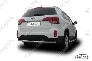 AFZDAKS1310 Защита заднего бампера d57 радиусная Arbori нерж. сталь для KIA Sorento 2013-нв
