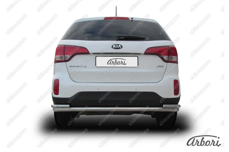 AFZDAKS1311 Защита заднего бампера d57+d42 двойная Arbori нерж. сталь для KIA Sorento 2013-нв