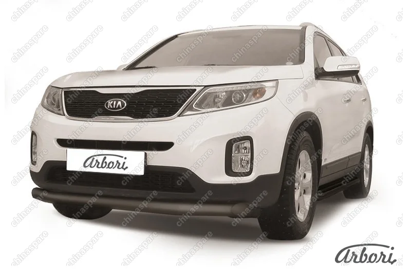 AFZDAKS1302B Защита переднего бампера d76 Arbori черн. для KIA Sorento 2013-нв