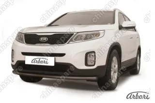 AFZDAKS1304B Защита переднего бампера d57 радиусная Arbori черн. для KIA Sorento 2013-нв