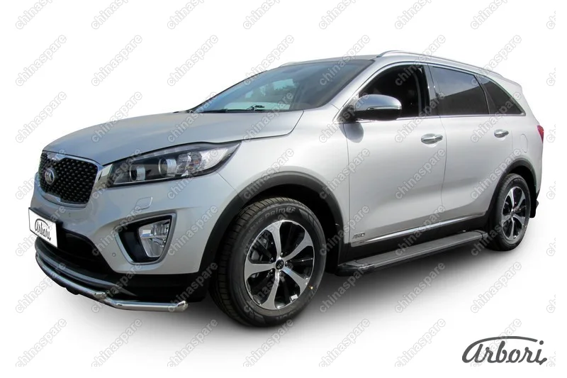AFZDAALKS1501 Комплект алюминиевых порогов Arbori Optima Black 1800 для KIA Sorento Prime 2015-2018