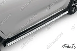 AFZDAKS1505 Защита порогов d76 труба Arbori нерж. сталь для KIA Sorento Prime 2015-2018