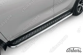 AFZDAKS1507 Защита порогов d57 с листом усиленная Arbori нерж. сталь для KIA Sorento Prime 2015-2018