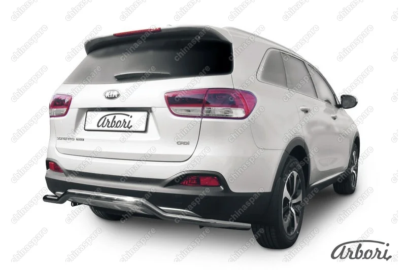 AFZDAKS1509 Защита заднего бампера d57 "волна" Arbori нерж. сталь для KIA Sorento Prime 2015-2018