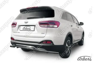 AFZDAKS1509 Защита заднего бампера d57 "волна" Arbori нерж. сталь для KIA Sorento Prime 2015-2018