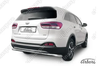 AFZDAKS1511 Защита заднего бампера d57 длинная Arbori нерж. сталь для KIA Sorento Prime 2015-2018