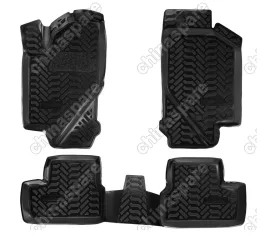 Ковры в салон (3D с подпятником) Lada Granta (2011-) компл. 4 шт., высокий борт, полимерные, черные