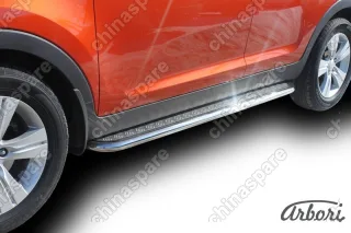 AFZDAKSP01010 Защита штатных порогов Arbori d42 с листом KIA SPORTAGE 2010-
