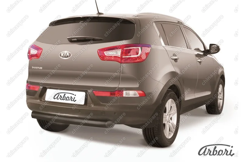 AFZDAKSP1011B Защита заднего бампера d76  Arbori черн. для Kia SPORTAGE 2010-2016