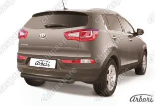 AFZDAKSP1011B Защита заднего бампера d76  Arbori черн. для Kia SPORTAGE 2010-2016