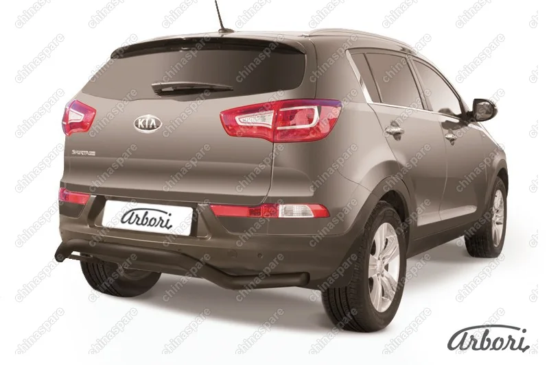 AFZDAKSP1014B Защита заднего бампера d57 "волна" Arbori черн. для Kia SPORTAGE 2010-2016