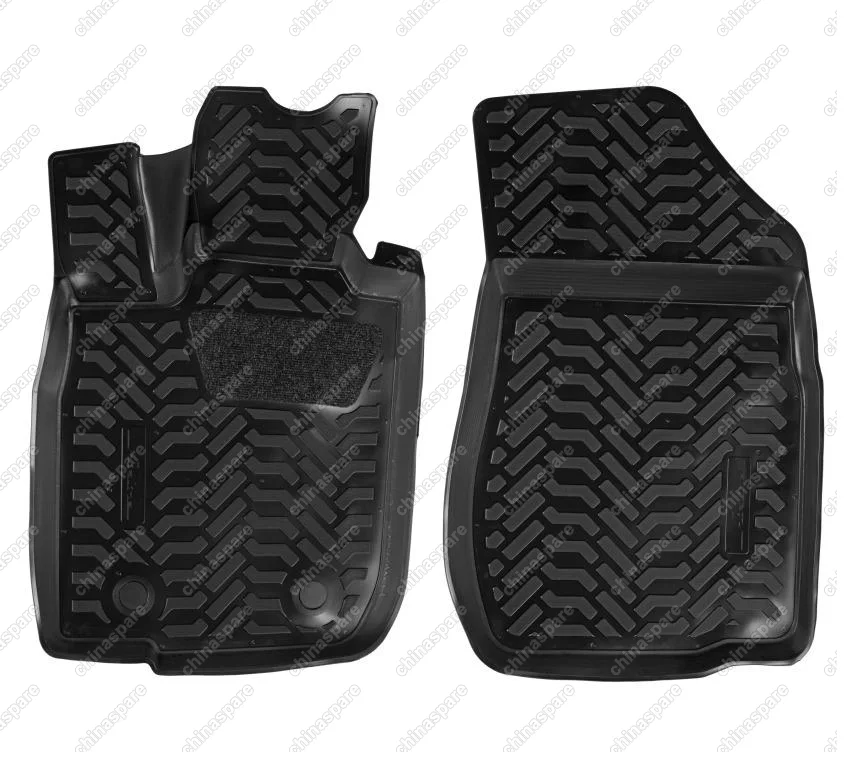 Ковры в салон передние (3D с подпятником) Lada Largus (фургон) (2012-) компл. 2 шт., высокий борт, полимерные, черные
