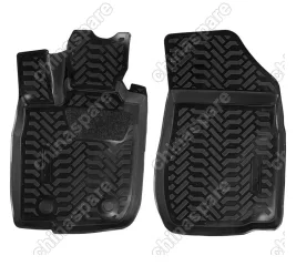 Ковры в салон передние (3D с подпятником) Lada Largus (фургон) (2012-) компл. 2 шт., высокий борт, полимерные, черные