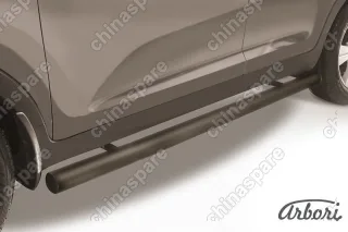 AFZDAKSP109B Защита порогов d76 труба Arbori черн. для Kia SPORTAGE 2010-2016