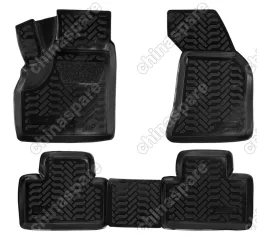 Ковры в салон (3D с подпятником) Lada Priora (2007-) компл. 4 шт., высокий борт, полимерные, черные