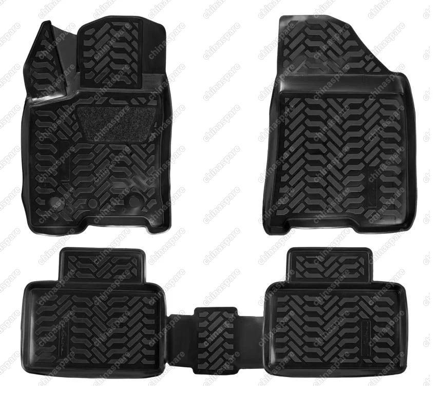 Ковры в салон (3D с подпятником) Lada Vesta (2015-) компл. 4 шт., (крепеж), высокий борт, полимерные, черные