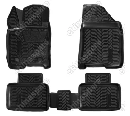 Ковры в салон (3D с подпятником) Lada Vesta (2015-) компл. 4 шт., (крепеж), высокий борт, полимерные, черные