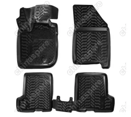 Ковры в салон (3D с подпятником) (без вещ.ящика) Lada XRAY (2016-) компл. 4 шт., (крепеж), высокий борт, полимерные, черные
