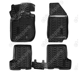 Ковры в салон (3D с подпятником) (с вещ.ящиком) Lada XRAY (2016-) компл. 4 шт., (крепеж), высокий борт, полимерные, черные