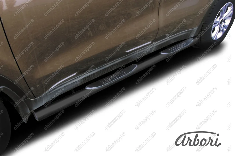 AZDAKSP1604B Защита порогов d76 с проступями Arbori черн. для Kia SPORTAGE 2016-2018
