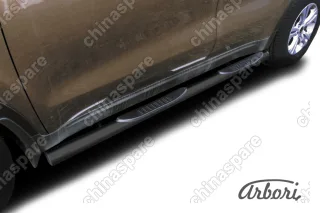 AZDAKSP1604B Защита порогов d76 с проступями Arbori черн. для Kia SPORTAGE 2016-2018