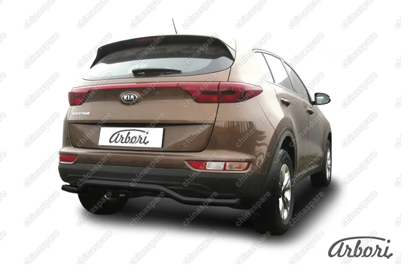 AZDAKSP1610B Защита заднего бампера d42 "волна" Arbori черн. для Kia SPORTAGE 2016-2018