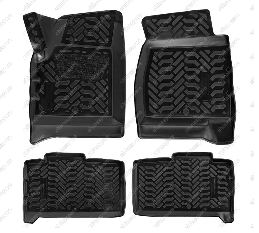 Ковры в салон (3D с подпятником) UAZ Patriot (с октября 2014-) компл. 4 шт., высокий борт, полимерные, черные