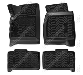 Ковры в салон (3D с подпятником) UAZ Patriot (с октября 2014-) компл. 4 шт., высокий борт, полимерные, черные