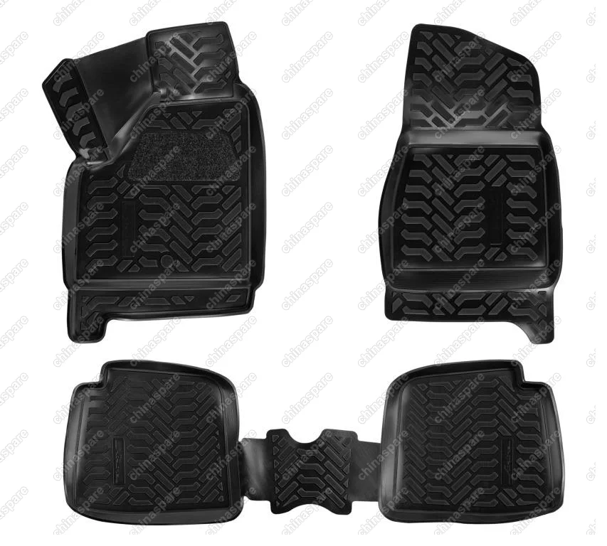 Ковры в салон (3D с подпятником) ВАЗ 2131 НИВА (5 дв.) (LADA 4x4) компл. 4 шт., высокий борт, полимерные, черные