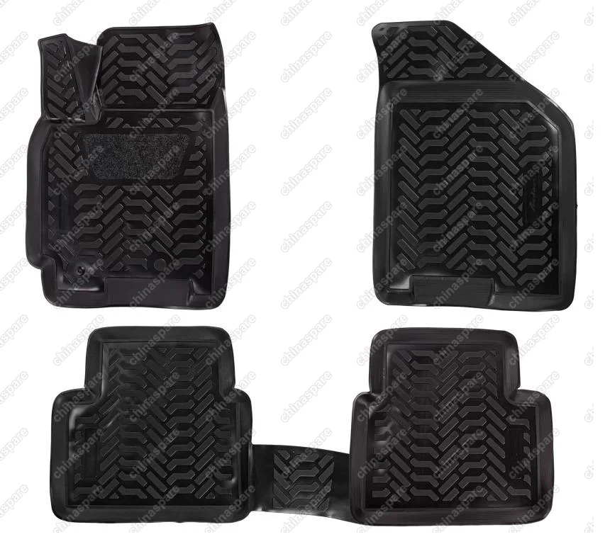 Ковры в салон (3D с подпятником) Chevrolet Lacetti (2004-2012) компл. 4 шт., высокий борт, полимерные, черные