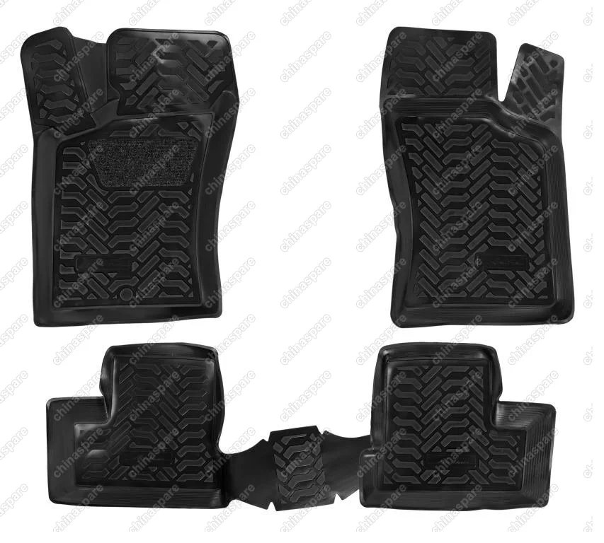 Ковры в салон (3D с подпятником) Daewoo Nexia (1995-2007, 2008-) компл. 4 шт., высокий борт, полимерные, черные
