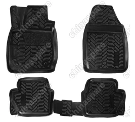 Ковры в салон (3D с подпятником) Ford Fiesta (Mk VI) (2014-) компл. 4 шт., высокий борт, полимерные, черные