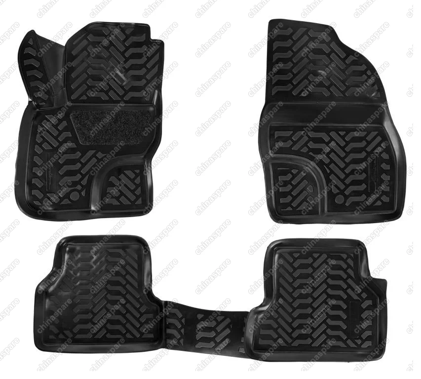 Ковры в салон (3D с подпятником) Ford Focus II (2005-2011) компл. 4 шт., высокий борт, полимерные, черные