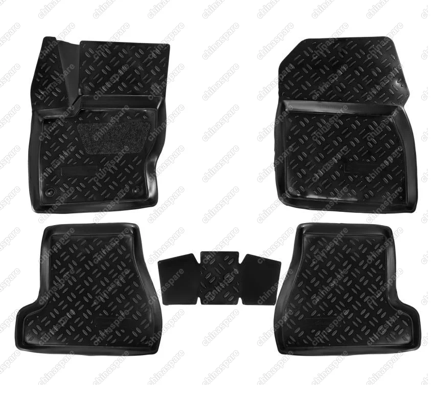 Ковры в салон (3D с подпятником) Ford Focus III (2011-) компл. 5 шт., высокий борт, полимерные, черные