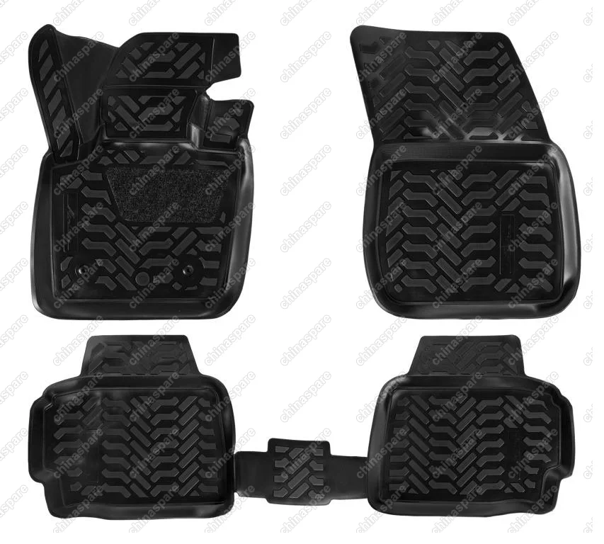 Ковры в салон (3D с подпятником) Ford Mondeo SD (2015-) компл. 4 шт., высокий борт, полимерные, черные