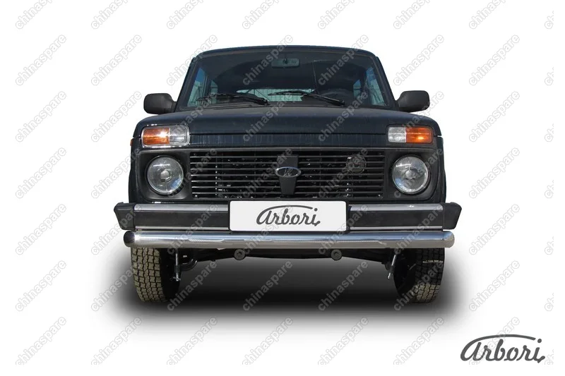 AFZDANIV03 Защита переднего бампера d76 Arbori нерж. сталь для LADA 4х4 3дв. 1977-нв